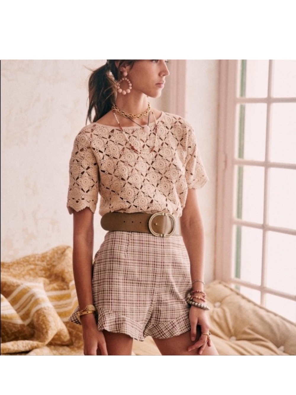 Sézane Dorian shorts and feliz top matching set size 34 (xs)